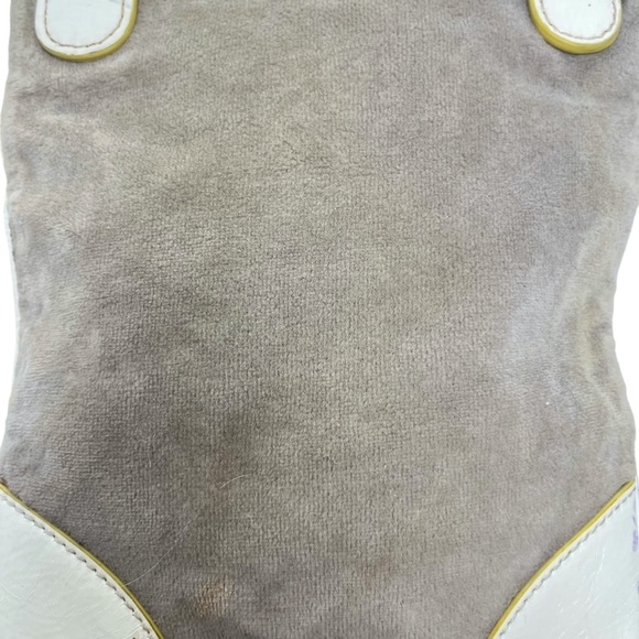 JUICY COUTURE Velour Beige Tan Cream Y2L Crossbody Shoulder Bag Purse Tote Charm - Picture 12 of 16